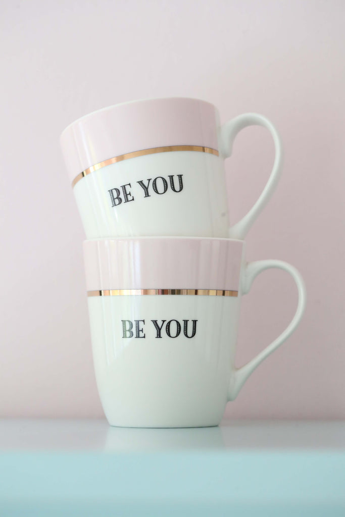 Love, Manuela Cups & Mugs Miss Étoile Kaffekrus hvit rose topp Be you