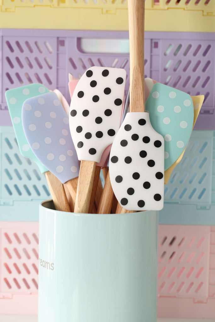 Love, Manuela Spatulas Stor slikkepott Hvit med sorte prikker