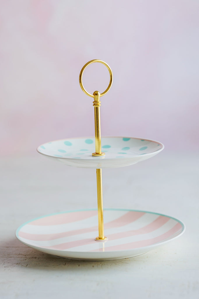 Love, Manuela Stands  Love Manuela to etasjers fat - Rosa & Turkis